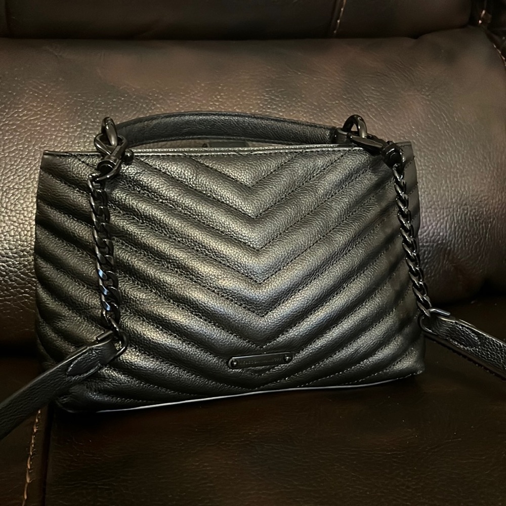 FINAL /SALE!! Rebecca Minkoff Edie Top handle satchel leather
bag with crossbod…
